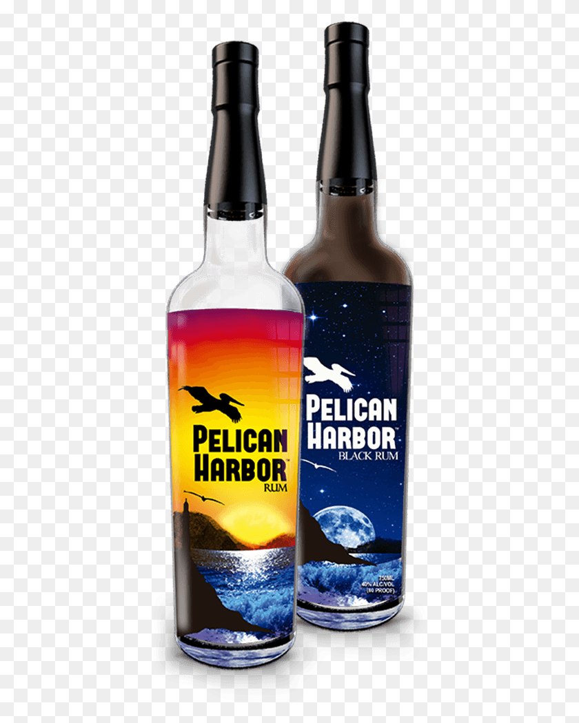 397x990 Botella De Vidrio De Ron Pelican Harbor, Alcohol, Bebida, Bebida Hd Png