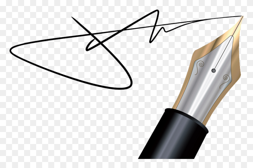 815x523 Pen Clipart Signature Pen Fountain Pen, Bow, Cosmetics, Lipstick HD PNG Download