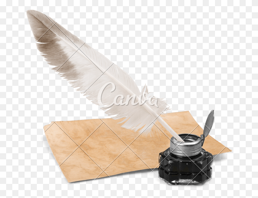 672x586 Pen Photos By Canva Feather Ink No Background, Bottle, Ink Bottle, Bird HD PNG Download