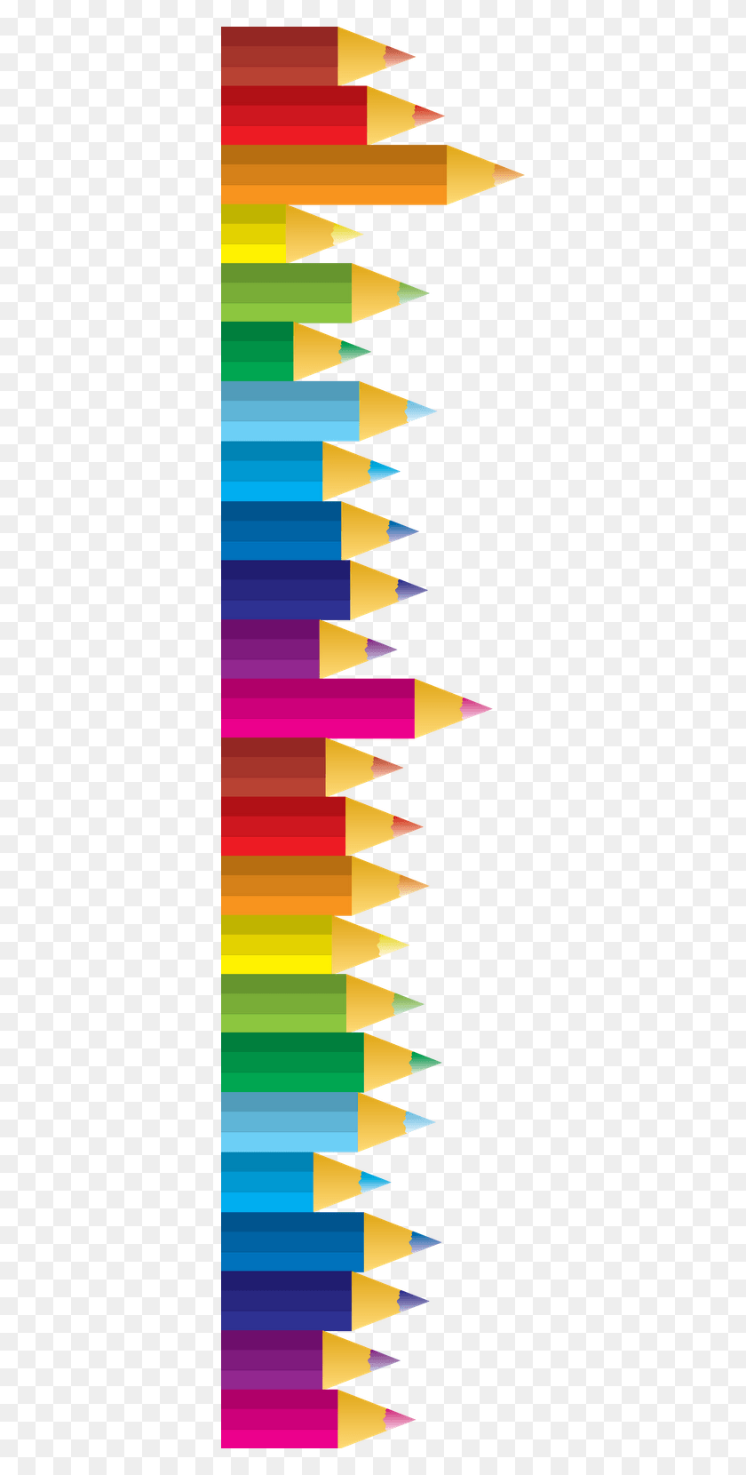 342x1600 Pencil Border Clipart Clipart Panda Color Pencil Border Design, Graphics, Pattern HD PNG Download