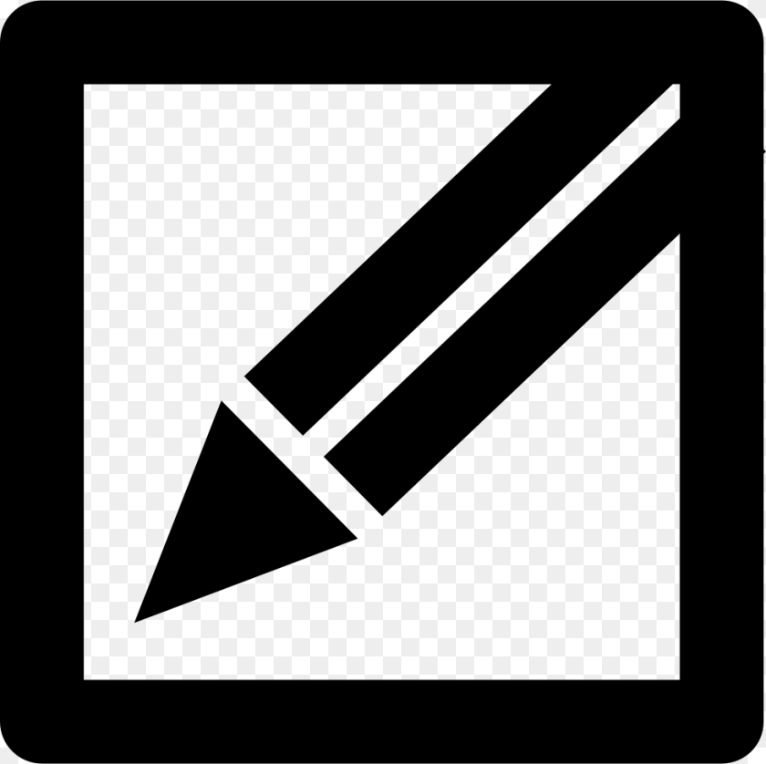 980x978 Pencil In A Square Edit Or Write Interface Button Symbol, Triangle Transparent PNG