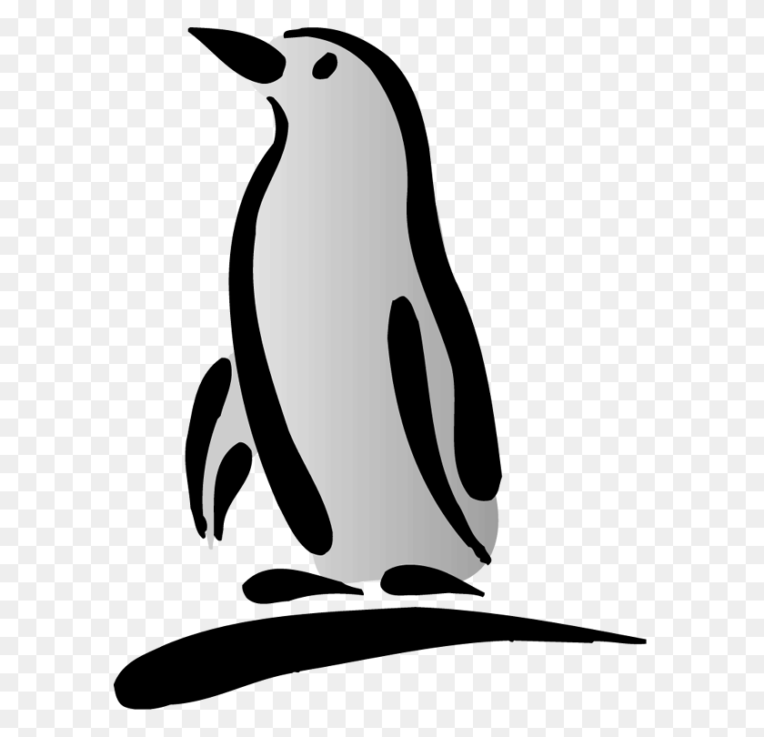 589x750 Penguin Black And White Free Penguin Clipart Free Penguin Clipart Bw, Bird, Animal, King Penguin HD PNG Download