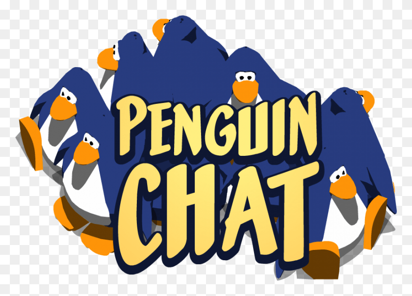 852x595 Descargar Png Penguin Chat Club Penguin Penguin Chat, Pájaro, Animal, Multitud Hd Png