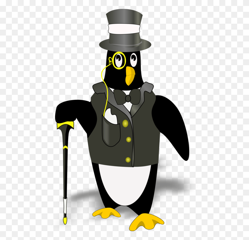 505x750 Penguin Tuxedo Computer Icons Penguin In Tux, Clothing, Apparel, Cane HD PNG Download
