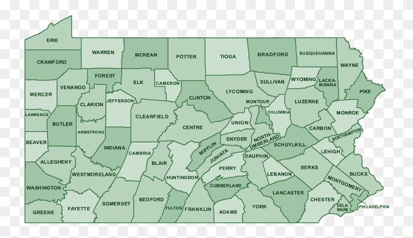 744x424 Pennsylvania County Map Western And Eastern Pa, Diagram, Atlas, Plot HD PNG Download