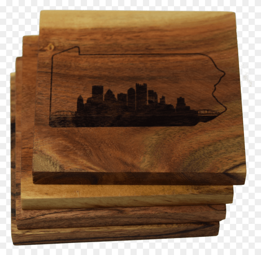 973x949 Pennsylvania Within State Coasters Shop Skyline, Wood, Box, Plywood HD PNG Download