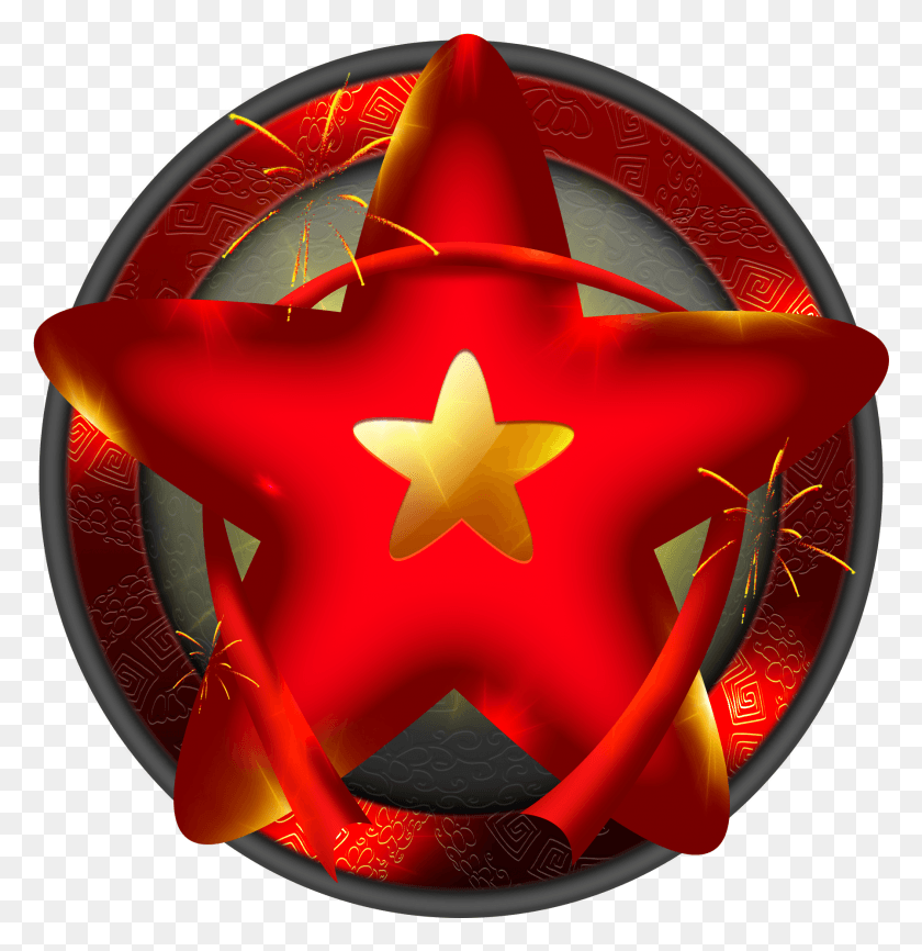 1795x1857 Pentagram Red Pointed Star Streamer Chinese Style Vector Graphics, Symbol, Star Symbol HD PNG Download