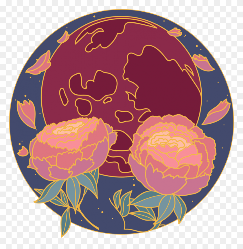 939x961 Peony Moon Illustration, Outer Space, Astronomy, Space HD PNG Download