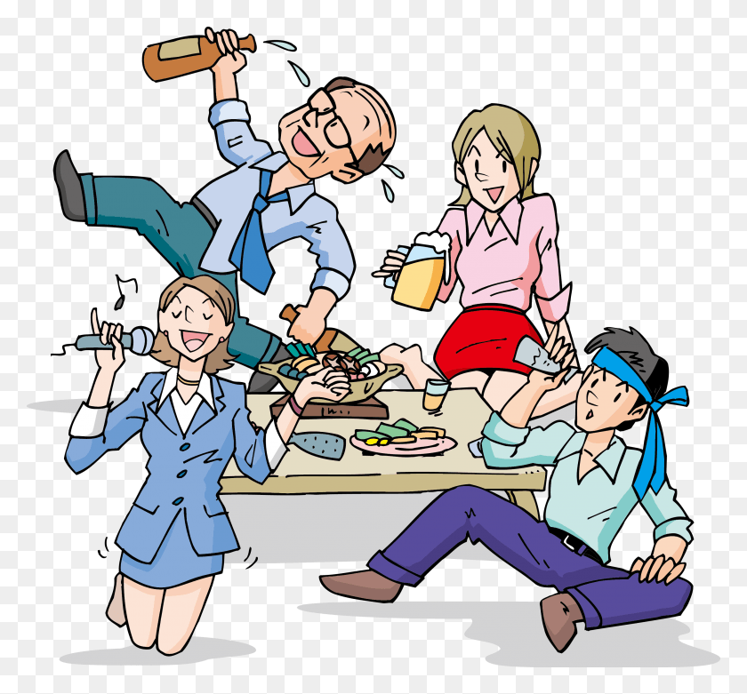 2823x2612 People Eating Dinner Cartoon People Drinking Alcohol, Person, Human, Comics HD PNG Download
