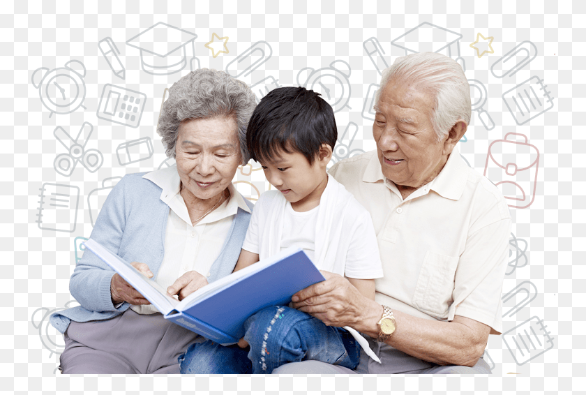 752x506 Люди Читают Филиппинскую Семью С Дедушками, Человек, Человек, Пожилой Гражданин Png Скачать