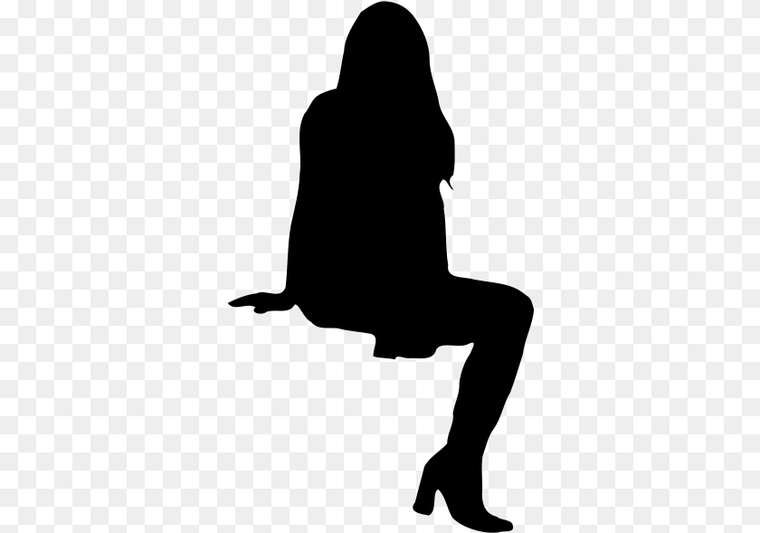 People Silhouettes Sitting, Gray Transparent PNG