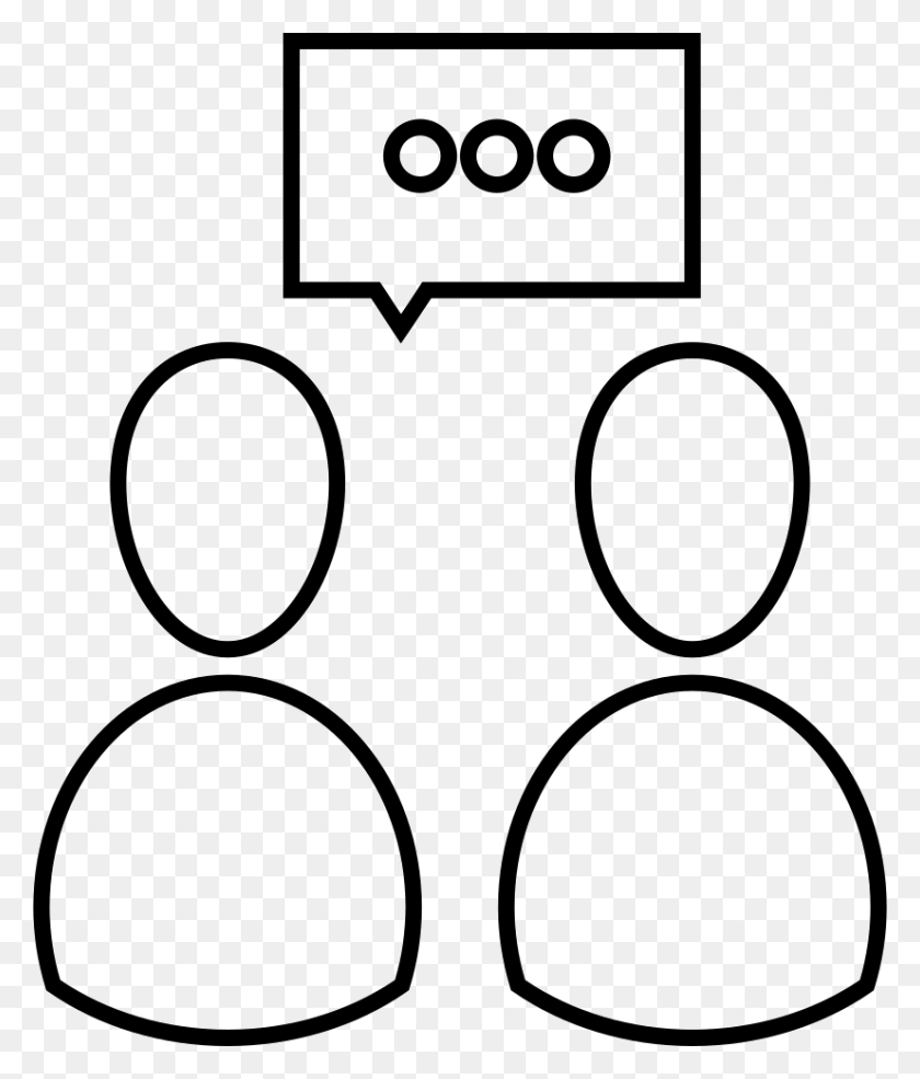 826x980 People Speaking Outline Symbol Inside A Circle Comments Sprechen Symbol, Number, Text, Stencil HD PNG Download