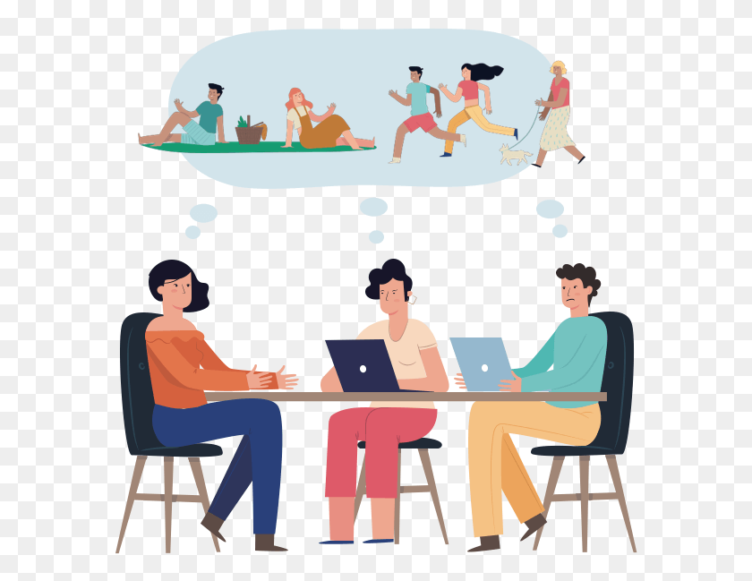 584x589 People Think Of Meetings As Mostly Pointless Career Counseling Vector, Person, Human, Sitting HD PNG Download