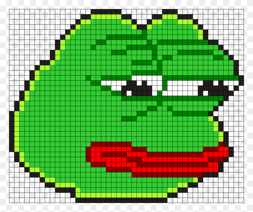 967x799 Descargar Png Pepe The Frog Perler Bead Pattern Bead Sprite Pepe Pixel Art Minecraft, Text, Word, Alfombra Hd Png