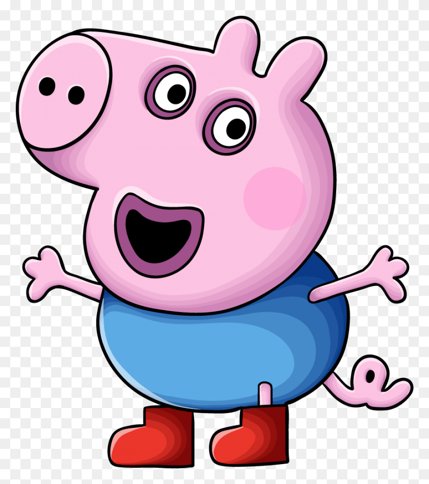 858x978 Peppa Pig Characters Superheroes Easy To Draw, Animal, Mammal, Amphibian HD PNG Download