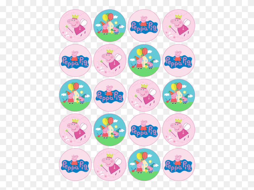 451x569 Peppa Pig Cupcakes Cupcake Topper Peppa Pig Cupcakes, Rubber Eraser, Clock Tower, Tower HD PNG Download