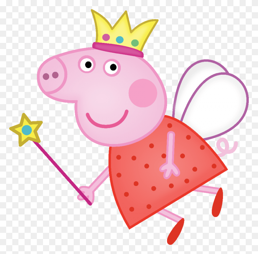 900x888 Peppa Pig Fairy Peppa Pig Birthday Princess, Rattle, Toy, Snowman HD PNG Download