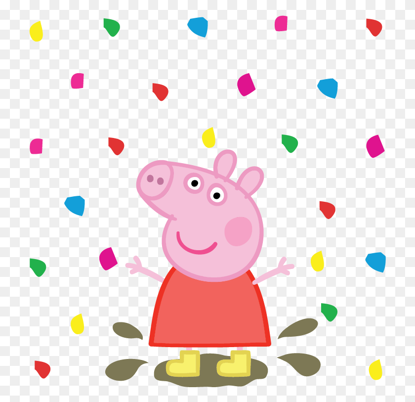 723x753 Peppa Pig Un Dia Con Peppa Festival, Confetti, Paper, Sprinkles HD PNG Download