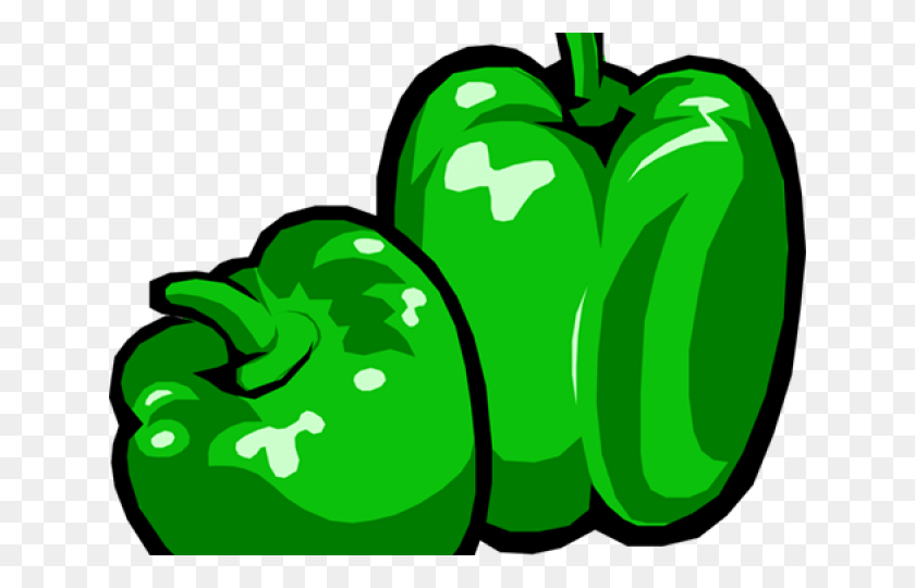 640x480 Pepper Clipart Green Pepper Green Bell Pepper Clip Art, Plant, Food, Vegetable HD PNG Download