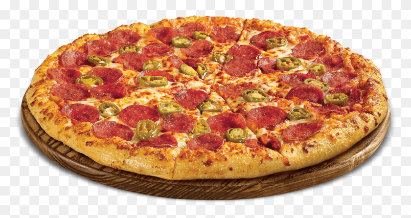 1302x645 Pepperoni Amp Jalapeño Pizza De Pepperoni, Alimentos Hd Png