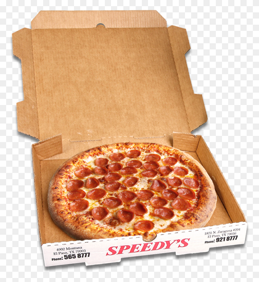 884x967 Pepperoni Pizza In Box, Food, Carton, Cardboard HD PNG Download