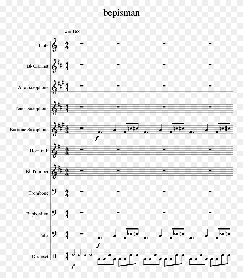 773x900 Pepsiman Theme Sunflower Flute Sheet Music, Gray, World Of Warcraft HD PNG Download