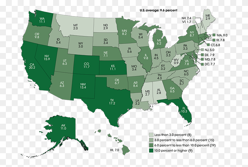 700x507 Percentage Of Public School Students Who Were English High School Graduation Rates By State 2018, Map, Diagram, Plot HD PNG Download