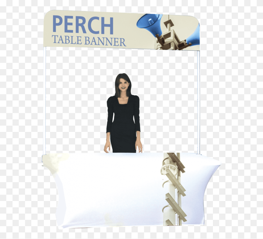577x701 Perch Short Table Pole Banner Kit Will Provide Public Speaking, Person, Human, Sleeve HD PNG Download