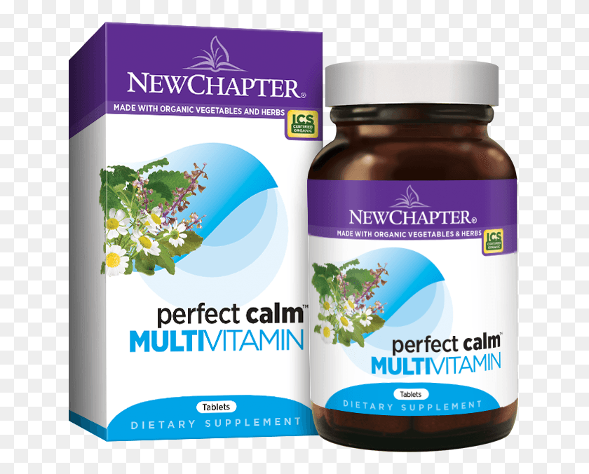 644x616 Perfect Calm Bottle And Packaging New Chapter Ginger Force 30 Vegetarian Capsules, Plant, Flower, Blossom HD PNG Download