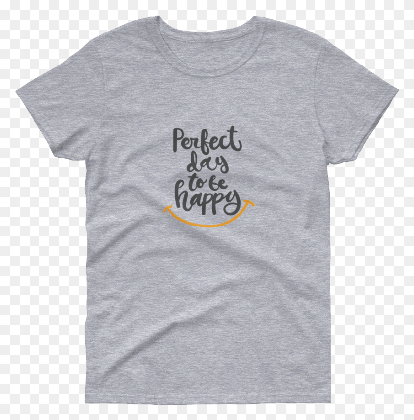 852x867 Perfect Day To Be Happy Women S Short Sleeve T Shirt Light It Up Blue Shirts, Clothing, Apparel, T-shirt HD PNG Download