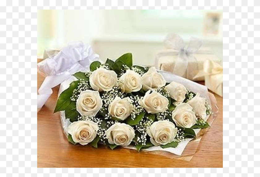 601x512 Descargar Png Rosas Blancas Perfectamente Envueltas Docena De Rosas Blancas, Planta, Flor, Flor Hd Png