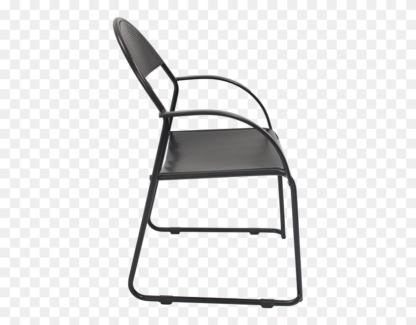 391x596 Perforated Metal Chair Side View Folding Chair, Furniture HD PNG Download