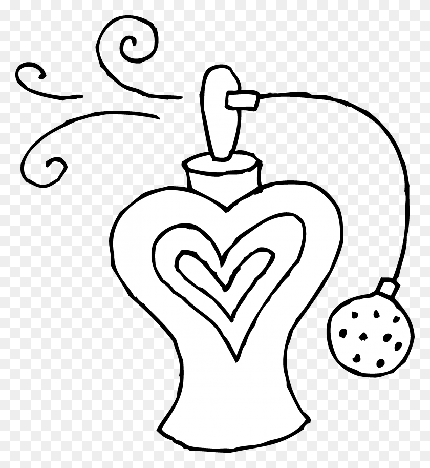 3223x3525 Perfume Bottle Drawing At Getdrawings Clipart Perfume Bottle, Stencil, Heart, Lawn Mower HD PNG Download