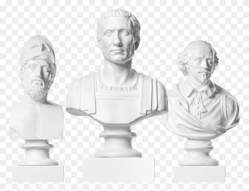 1738x1305 Pericles Julio César Y William Shakespeare Busto Blanco, Estatua, Escultura Hd Png