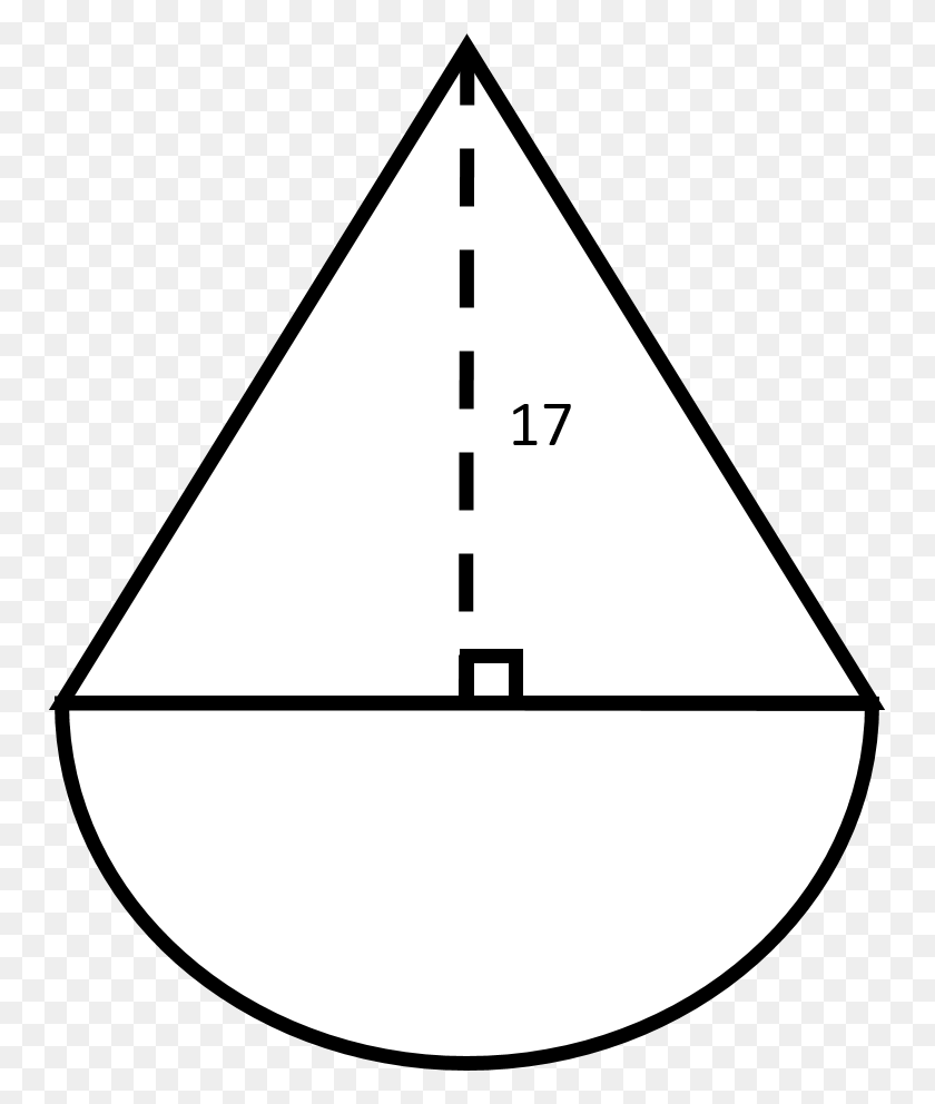 753x932 Perimeter Of Semicircle And Triangle, Cone HD PNG Download