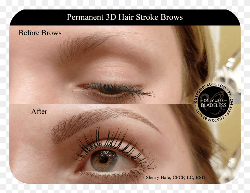 1103x833 Permanent Brow Makeup Eyebrows Makeup Before After, Skin, Contact Lens, Person HD PNG Download
