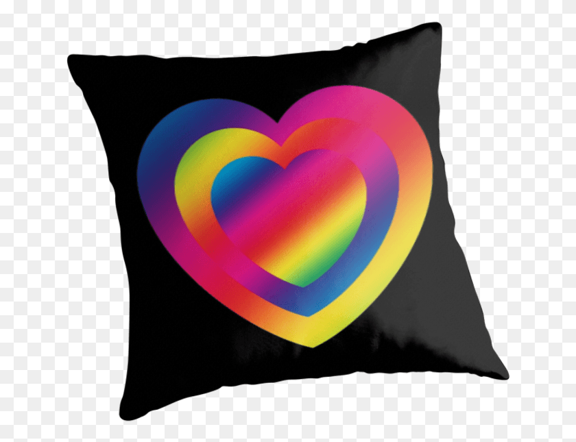 649x585 Pern Emoji Rainbow Heart Eyes Rainbow Heart Emoji Thin Blue Line Throw Pillows, Heart, Light HD PNG Download