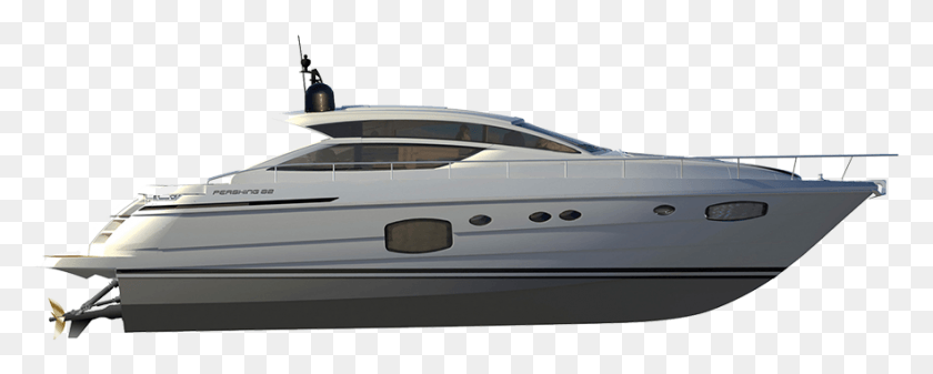 881x313 Pershing 62 Profile Luxury Yacht, Boat, Vehicle, Transportation HD PNG Download