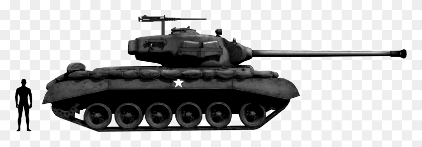 1255x376 Танк Pershing 756 Tb, Вид Сбоку, Армия, Машина, Бронированный Hd Png Скачать