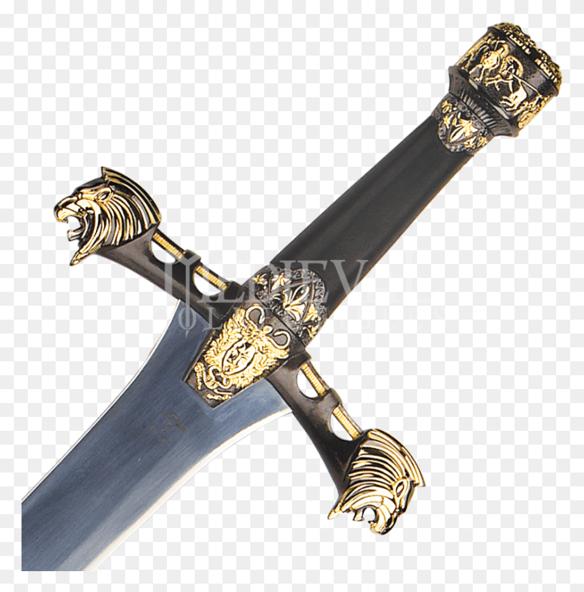 845x859 Descargar Png Espada Ceremonial Persa Black Amp Gold Sg267 De Black And Gold Sword, Blade, Arma, Armamento Hd Png