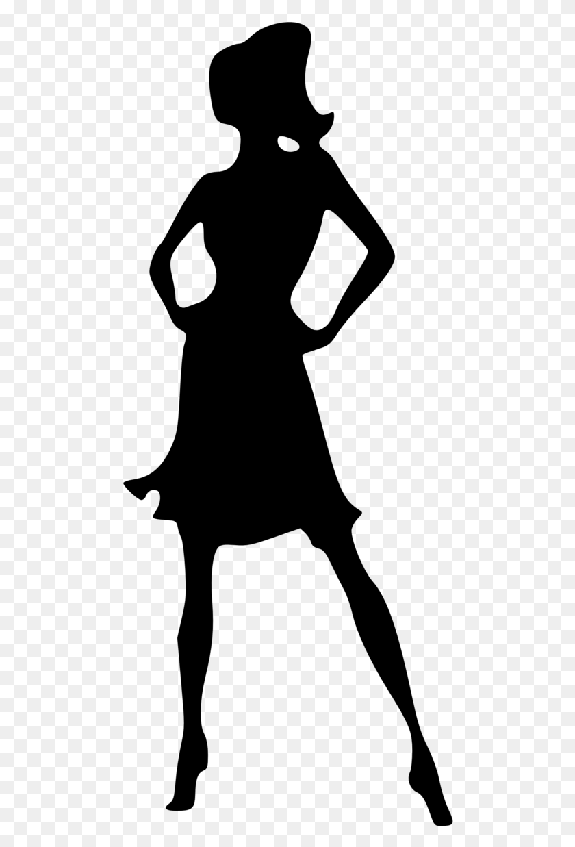 484x1177 Person Clipart Silhouette Woman Fashion Clipart Transparent Background, Gray, World Of Warcraft HD PNG Download