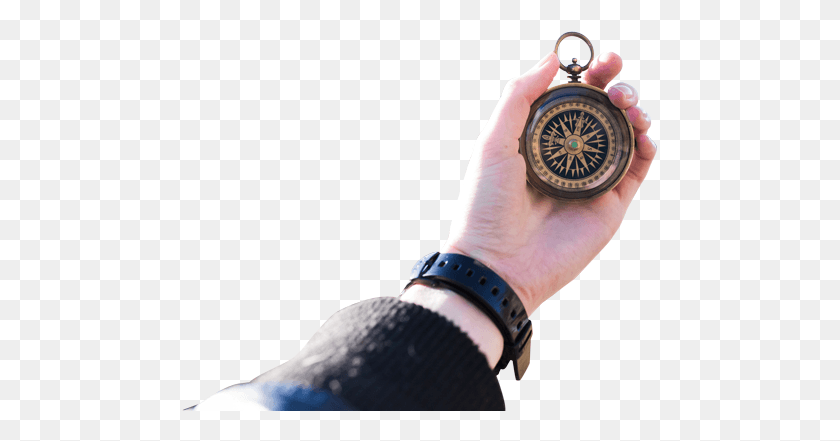 477x381 Person Holding Compass, Human, Wristwatch, Hand HD PNG Download