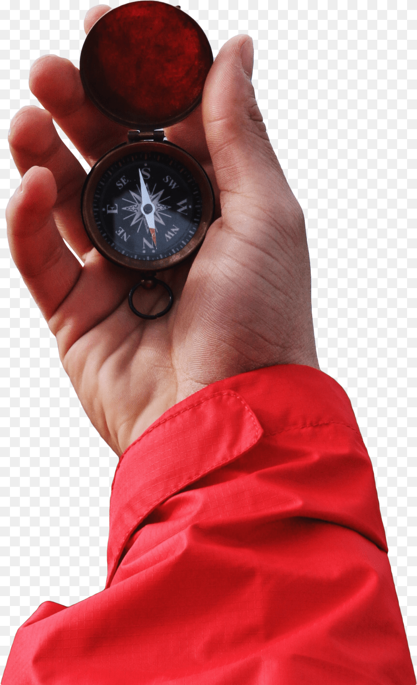 Person Holding Compass Adventure Thoughts Clipart PNG