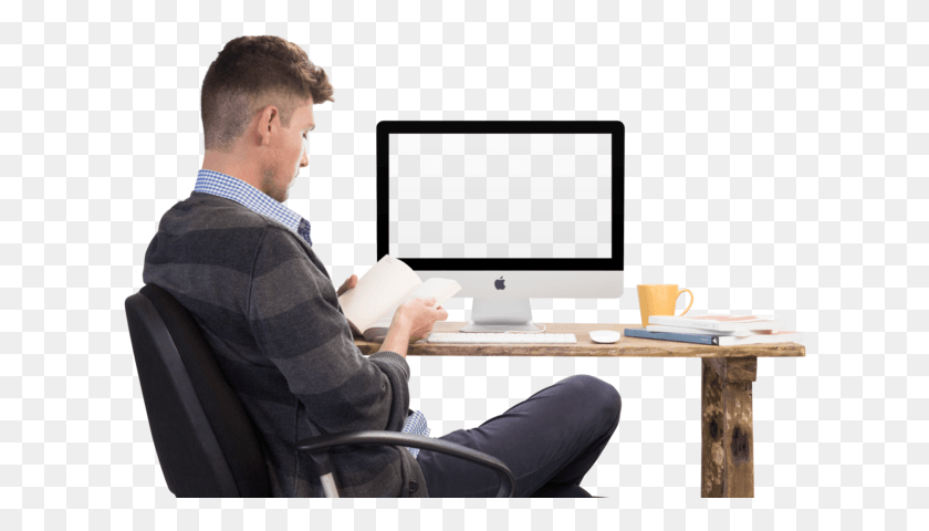 618x420 Person On Computer, Human, Furniture, Table HD PNG Download