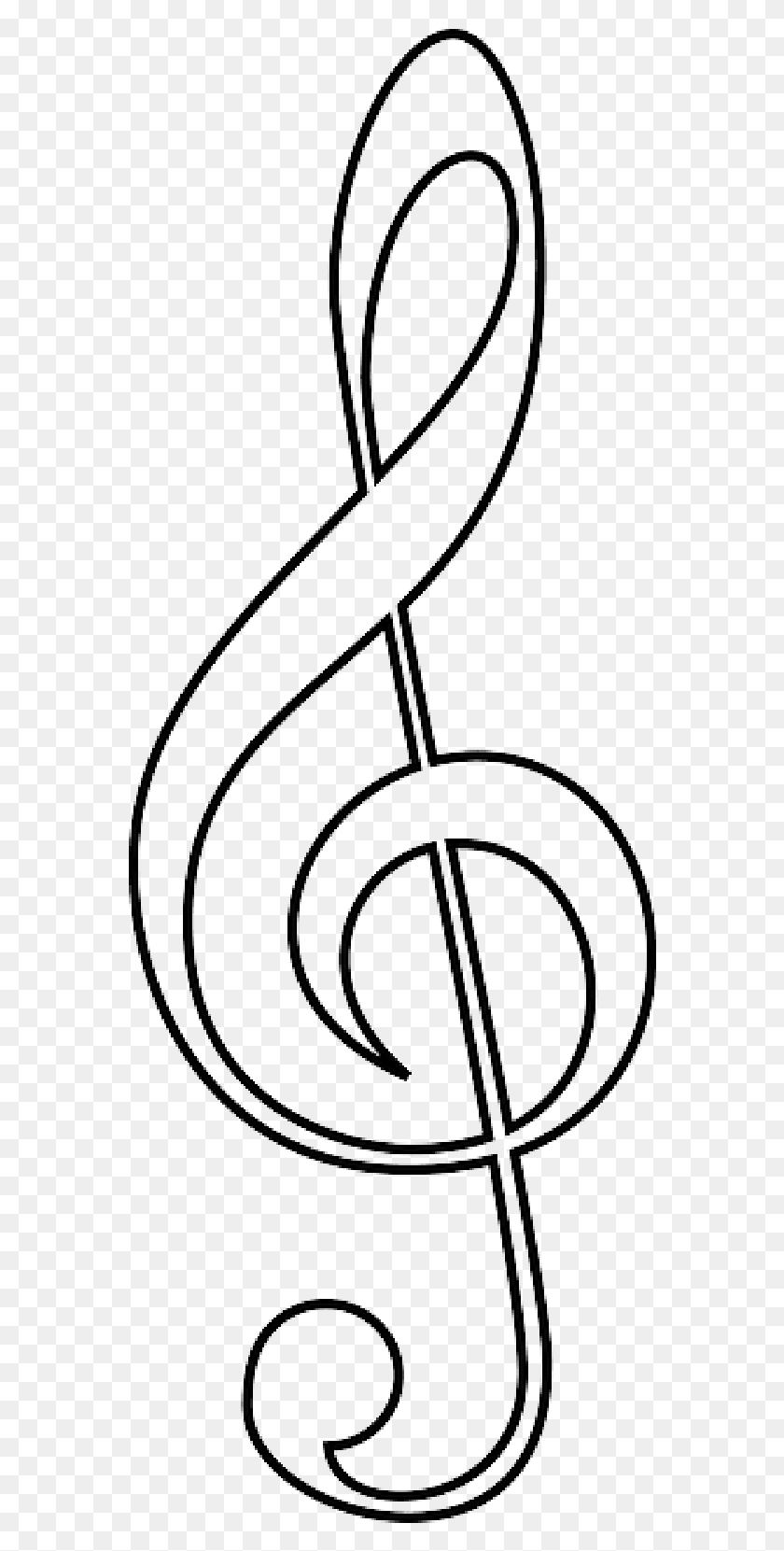 566x1601 Person Outline Coloring, Musical Instrument, Horn, Brass Section HD PNG Download