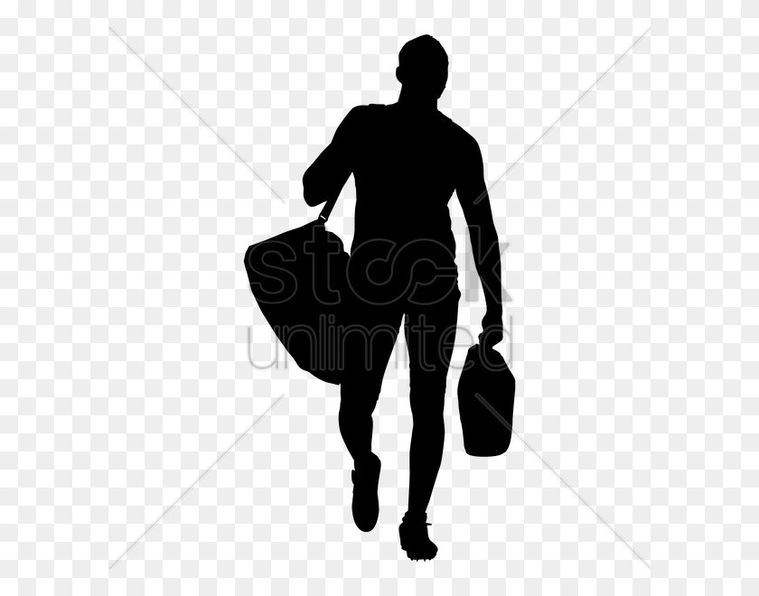 600x600 Person Walking Bag Silhouette Clipart Silhouette Person Man With Bag Silhouette, Antenna, Electrical Device HD PNG Download