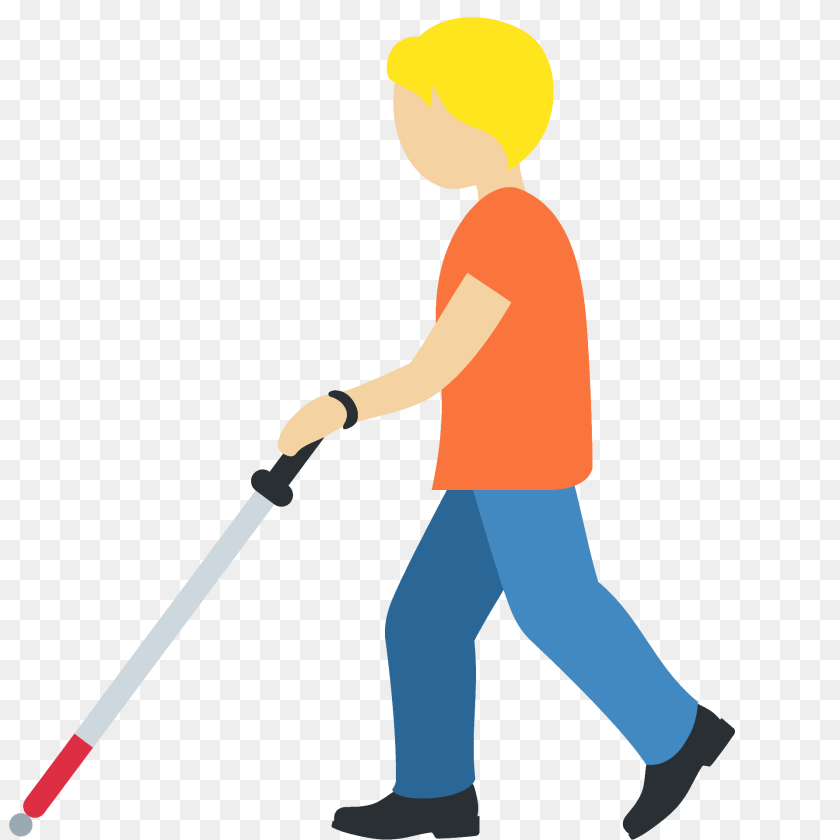 1920x1920 Person With White Cane Emoji Clipart, Cleaning, Boy, Male, Child Transparent PNG