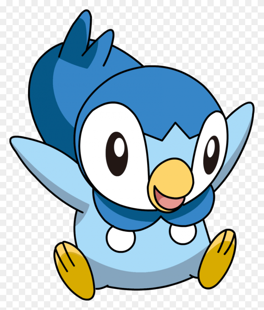 819x975 Персонаж Покемон Piplup Tail, Angry Birds, Животное Png Скачать
