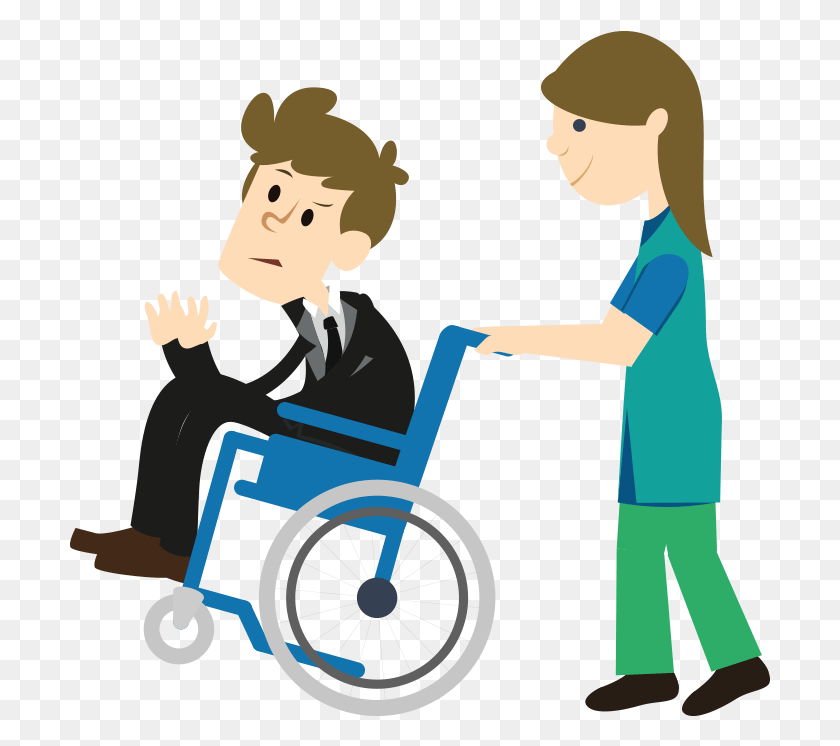 701x686 Personal Injury Lawyers And Attorney In Brampton Paciente Y Enfermera Dibujo, Chair, Furniture, Wheelchair HD PNG Download