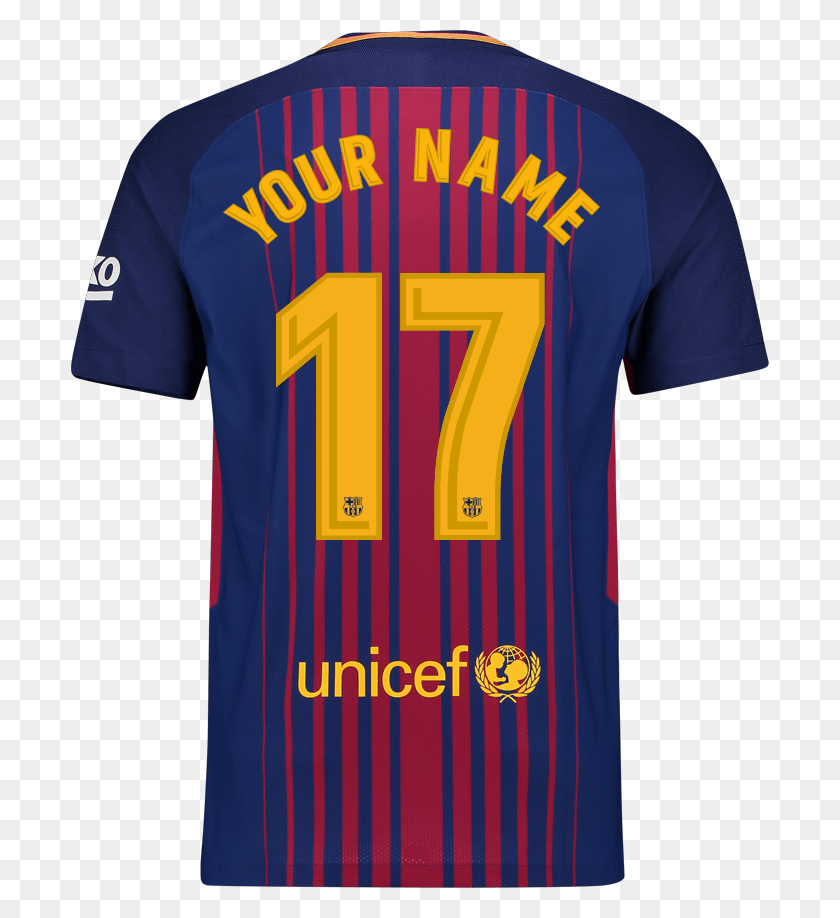 698x858 Personalise Your Fc Barcelona Shirt With Your Own Name Unicef, Clothing, Apparel, Jersey HD PNG Download